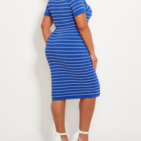 1Left NWT Shrug Top Striped Skater Dress Plus Size - Picture 2 of 4
